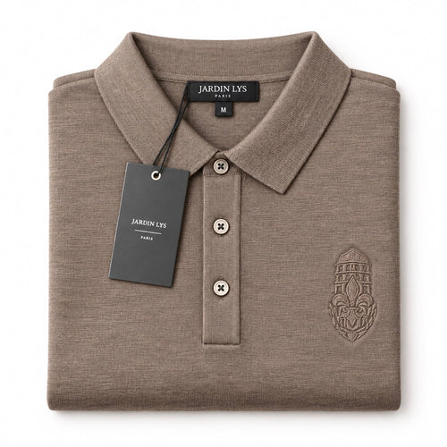 Polo Lys en laine mérinos taupe